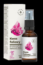 Aura Herbals Vitamin B9 (Folic Acid) spray 30ml, dietary supplement for DNA synthesis and blood formation.